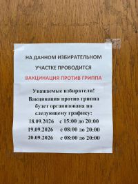 Внимание: на избирательных участках можно сделать прививку от гриппа